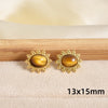 Maillard Series Stainless Steel Earring Tiger Eye Stone No Fade Earrings Sun Oval Butterfly Fan-Shaped Jewelry - Image 19