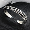 Retro Wave Braided Bracelets Silver Jewelry Personality Geometric Opening Bangles - Image 15
