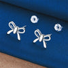Elegant Silver Bow Earrings for Women, Gifts, Party Jewelry Accessories - Image 2