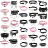 1Pc Harajuku Gothic Spike Rivet Star Necklaces Collares Hip Hop Rock Black Bowknot PU Lace Leather Sexy Y2K Girl Choker Jewelry - Image 1