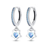 Silver Color Earrings Blue Zircon Stars Moon Irregularity Earrings For Woman Birthday Jewelry Gifts - Image 47