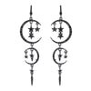 Hollow Long Drop Earrings Zircon Moon Star Earring For Women Girls Sliver Jewelry Party Wedding Accessories - Image 1