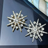 Rhinestone Snowflake Brooches Simple Flower Brooches For Women Men Clothing Pins Shiny Jewelry Gifts - Image 1