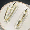 Gold Plated Geometric Women Jewelry Sparking Tear Drop CZ Wrap Open Adjusted Cuff Bangle - Image 4