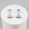 Titanium 16G Marquise CZ Screw Flat Back Vertical Helix Piercing Cartilage Stud Earring - Image 3