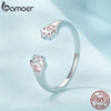 Silver Pink Paw Print Open Finger Ring for Women Girls, Cute Adjustable Ring Jewelry Gifts for Pet Lovers - Image 2