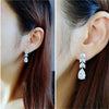 Leaves Long Tassel Earrings for Women Full Rhinestone Zircon Dangle Earring Party Wedding Jewelry Gifts - Image 4