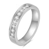 Full Small CZ Zircon Channel Setting Stainless Steel Engagement Rings for Women - Image 12
