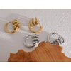 Stainless Steel Twisted Hoop Earrings for Women Pvd Gold Plated Geometric Metal Jewelry - Image 3