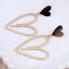 Vintage Hollow Metal Heart Pendant Earrings for Women European Punk Big Long Drop Earrings Wedding Party Golden Jewelry - Image 4