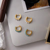 Vintage Turquoise Imitation Pearl Clip Earrings For Women Gold Plated Stainless Steel Earrings Jewelry Gift - Image 6