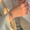 Silver Bracelet Geometric Cube Circle Punk Asymmetric Beaded For Woman Girl Jewelry Gift - Image 49