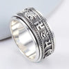 Thai Silver Craft Mens Rings Rotable Stereoscopic Embossed Design Vintage Glossy Six-character Mantra Domineering Jewelry - Image 1