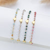 Stone Bracelet on Hand for Women Jewelry Handwork Chain Bangle Heart Design - Image 2