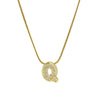 Cute English Letter Initial Necklace Gold Plated Zircon Paved Necklace Puffy Bubble Letter Necklace for Women - Image 14