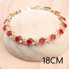 Red Zircon Silver Gold Color Jewelry Sets Bridal Wedding Earrings Rings Pendant Necklace Stone Bracelets Set For Women - Image 2