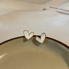 Vintage Heart Shaped Blue White Love Stud Earrings Female Temperament Niche Earrings Retro Little Peach Heart Ear Jewelry - Image 7