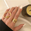 3Pcs/Set Gold Color Smooth Geometric Open Rings Set For Women Exaggerated Metal Irregular Thick Chunky Ring Jewelry Gift - Image 21