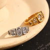 Geometric Clear Zircon Ring Classic Gold Plated Jewelry Charm - Image 6