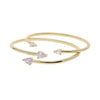 Gold Plated Geometric Women Jewelry Sparking Tear Drop CZ Wrap Open Adjusted Cuff Bangle - Image 6