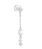 1PC Silver Eight-pointed Star CZ Piercing Earring For Women Tassel Chain Stud Earring Party Jewelry - Image 41