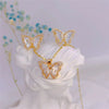 European and American Cute Micro-inlaid Butterfly Necklace Earrings Set Classic Light Transparent Stainless Steel - Image 15