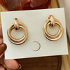 Double Layer Round Circle Dangle Earrings for Women Vintage Simple European Golden Metal Drop Earrings Geometry Jewelry Gift - Image 5