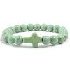 8mm Beads Religious Cross Bracelet for Women Men Natural Turquoise Stone Elastic Link Prayer Bracelet for Boy Girls - Image 30
