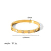 Minimalist Highlight Gold Plated Geometric Bangles Glossy Stainless Steel Bangle For Women Gifts - Image 8