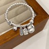Silver Bracelets for Women Men String Accessories Letter Pattern Pattern Pendant Party Jewelry Gift - Image 5
