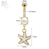 ZS 1 PC Gold Color 14G Stainless Steel Belly Ring Snake Heart Shiny CZ Crystal Navel Belly Button Rings Butterfly Navel Piercing - Image 11