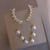 Classic Elegant Imitation Double Pearl Dangle Earrings For Women Crystal Long Tassel Drop Earring Wedding Jewelry Gifts - Image 11