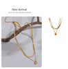 Snake Chain Double Layer Stainless Steel Water Drop Pendant Necklace for Women Statement Gold Color Jewelry - Image 18