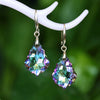 Female Rainbow Crystal Water Drop Earrings Boho Silver Color Zircon Stone Long Dangle Earrings For Women Girl's Wedding Jewelry - Image 1