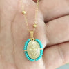 Virgin Mary Pendant Charm Necklace Women Cross Scared Heart Jesus Choker Seed Beads Stainless Steel Chain Gold Color Mom - Image 7