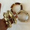 Four-Piece Brown Resin Bangle Set in Gold-Tone - Image 3