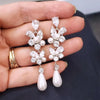 Aesthetic Bridal Imitation Pearl Dangle Earrings Engagement Wedding Ear Accessories for Women Newly Jewelry - Image 1