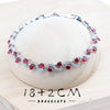 Silver Red Zircon Bridal Jewelry Sets Wedding Stones Bracelets Earrings Rings Pendant Necklace Set For Women - Image 3