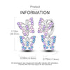Colorful Cubic Zirconia Huggie Hoop Earrings in Flower Butterfly and Clover Designs - Image 69