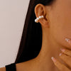 Non-Piercing C-Shaped Clip Earrings with Rounded Bead Accents - Image 5