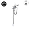 Titanium Star Ear Cartilage Nail Chain Pendant Cross Zircon Earnail Women's Perforated Jewelry - Image 13