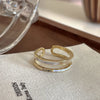 Silver Open Finger Ring Golden Enamel Donut Dazzling Geometric Punk For Women Jewelry Gift - Image 10