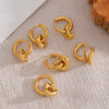 Star Moon Heart Pendant Drop Hoop Huggie Earrings Gold Plated Stainless Steel Charm Jewelry - Image 5