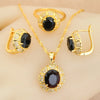 Classic Gold Plated Bridal Jewelry Sets for Women Blue Crystal Club Earrings Necklace Pendant Ring Wedding Gift - Image 6