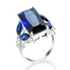 Female Silver Jewelry Ring Have Stamp Big Red CZ Stone Wedding Rings for Women Party - Image 6