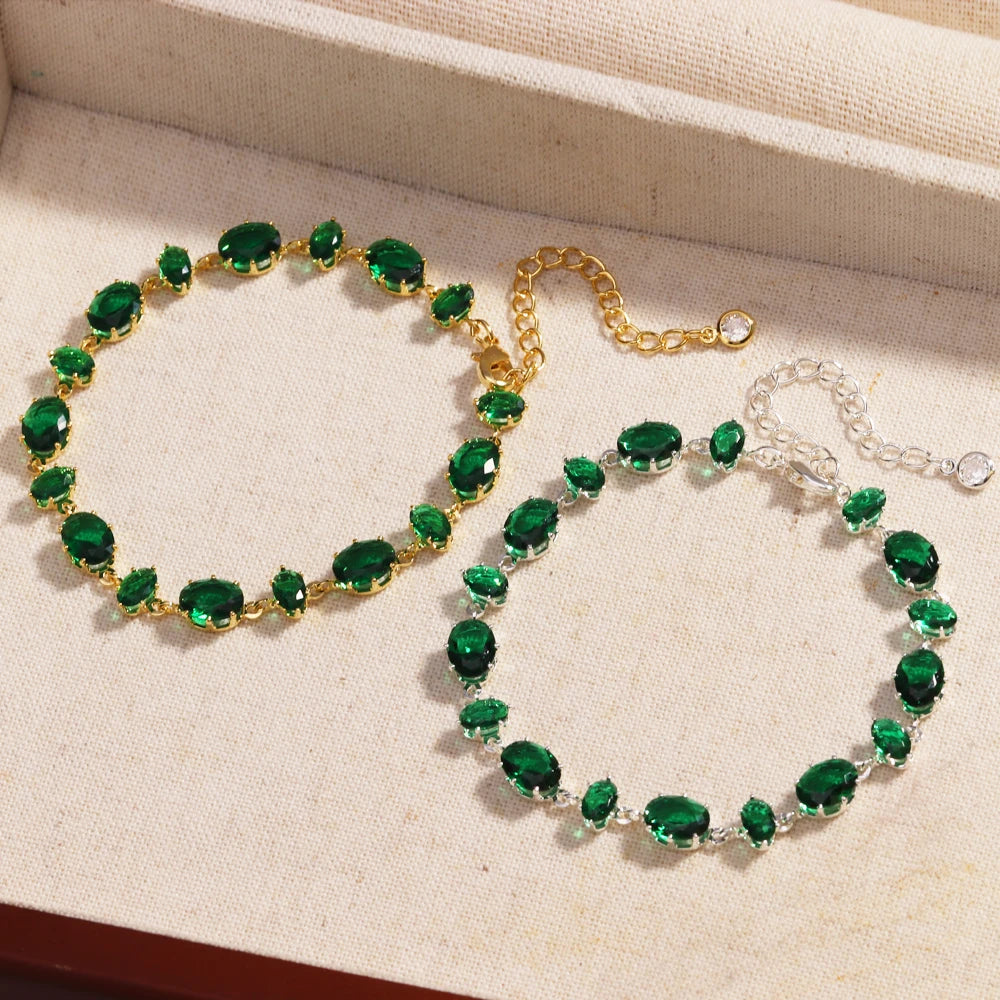 Fresh Colors Green Crystal Zircon Bracelet For Women Party Jewelry Accessories Ladies Jewellery - Image 1
