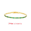 Emerald Cubic Zirconia CZ Tennis Bracelets for Women Gold Plated Charm Green Female Bangles Wedding Jewelry Gift - Image 13