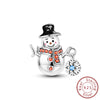 Silver Charms Beads Winter Snowflake Snowman Igloo Penguin Pendant Fit Bracelet Charms Women Jewelry Gift - Image 24
