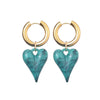 Acrylic Resin Leopard Heart Pendant Hoop Earrings Woman Gold Color Thick Stainless Steel Ear Buckle Female Jewelry - Image 10