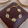 Gold Plated Stainless Steel Wristband Bracelet for Women Elegant Abalone Shell Oval Chain Bracelets Jewelry Gifts - Image 4